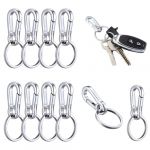DIFLAX 10 Pi&egrave;ces Mousqueton Porte-Clef, Inox Mousqueton, Argent Mousqueton, Porte-Clef Petit, Pour Sacs &agrave; Dos, Voitures, Camping, Attache Porte-Cl&eacute;s (Argent) (SVF TUNDER PRICE, neuf)