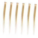 ERINGOGO 6 pièces Extensions Cheveux Synthétiques Dégradé Jaune Accessoire Coiffure Naturel et et Filles Fêtes Cosplay (Jehmal, neuf)