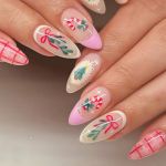 Auroriel 30 Pi&egrave;ces No&euml;l Amande Presse Sur Ongles Fran&ccedil;ais Pointe Rouge Carreaux Avec Sucre Berger &Eacute;rable Motifs Autocollants Ongles Jolis Hiver Xmas Faux Ongles Pour Manu (kuiye store, neuf)