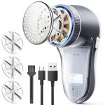 POPCHOSE Rasoir &agrave; tissu, rasoir &eacute;lectrique pour enlever les bouloches, rasoir &agrave; peluches avec lames &agrave; 6 feuilles, anti-peluches &eacute;lectrique pour v&ecirc;tements, canap&eacute;, meubles, peluches, bouloches (EU UOBIS, neuf)