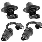 DARKGUARD Prise 3 Broches Tracteur et Fiche 3Broches Tracteur 12v 24v,Prise 3 Broches Male Femelle Etanche pour Agricole V&eacute;hicule,Connecteur Adaptateur 3Broches pour Porte-V&eacute;lo (Fiche et Prise M2S22) (DARKGUARD, neuf)