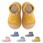 Aisprts Chausson Bebe, Chaussures Chaussette Antiderapante Unisexes Chaussures Premiers Pas, Chaussettes B&eacute;b&eacute; Dessin Anim&eacute; Mignon avec Semelle, T2 Jaune, 12-18 Mois (Aisprts EU, neuf)