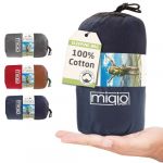 MIQIO 2in1 Drap Sac de Couchage Coton avec Fermeture Éclair Continue (Joignable): Confort Léger Sac de Couchage et Couverture de Voyage XL en Un - Sac de Couchage d'Été Drap Intérieur (Bleu/Gauche) (miqio, neuf)