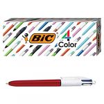BIC 4-Color Grip Ballpoint Pen, Blue Barrel, Medium Point (1.0mm), Assorted Inks, 3-Count (DLM Direct FR, neuf)