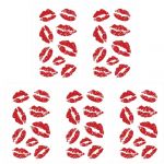 5PCS Kiss Tattoos Temporaire Réaliste Rouge À Lèvres Autocollants De Baiser Tatouage Temporaire Imperméable Et Longue Durée pour Halloween Noël Costume Fêtes Accessoires Tatouages De Baiser Tatouage T (SANGDINZasd, neuf)