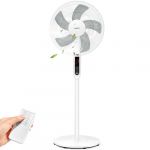 Ventilateur sur Pied Silencieux, Ventilateur Oscillant à 85° avec Télécommande, 3 Vitesses, 3 Modes, Affichage LED, Minuterie 7H, Puissant 45W (LeaderProDirectStore, neuf)
