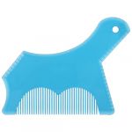 Outil de mise en forme de la barbe en plastique, mod&egrave;le professionnel de coupe de barbe pour hommes, ligne de cou, ligne de joues, moustache, accessoires de toilettage (Bleu transparent) (Haedaxua, neuf)