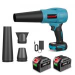 ONEVAN Souffleur turbo avec 2 batteries 6000 mAh, souffleuse &agrave; neige sans balais 576 km/h avec 4 buses de sortie d'air interchangeables, souffleur &agrave; poussi&egrave;re 28000 tr/min pour souffler les feuilles (HEQIEBXK, neuf)