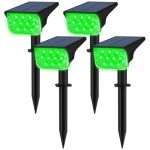 T-SUNUS Lampe Solaire Exterieur Vert, 20 LEDs Spot Solaire Exterieur Vert de S&eacute;curit&eacute; Jardin Auto On/Off IP65 &eacute;tanche pour Arbre Patio Chemin Jardin Lot de 4 (T-SUN Tech EU, neuf)
