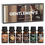 SALKING Les hommes Huiles Essentielles, 6x10mL 100% Huile Essentielle Bio pour Diffuseurs, Humidificateurs, Massage, Bois de Teck, Café, Santal, Cèdre, Vanille, Rhum (SalkingDirect, neuf)