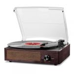 Platine Vinyle Bluetooth Portable à 3 Vitesses (33 1/3, 45 78 TR/Min), Vintage Tourne-Disque avec Haut-parleurs stéréo intégrés, Prend en Charge la Sortie RCA/3.5mm Jack Marron (TECH COVER SRL, neuf)
