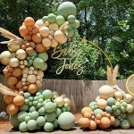 Kit Arche Ballon Vert - 137Pcs Safari Jungle Ballon avec des Brun Blanc Ballons, Kit Guirlande Ballon Neutre pour Anniversaire Garcon, Baby Shower, Mariage Decoration Jungle Safari Party Supplies (QIFU DirectUK, neuf)
