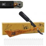 Haryali London Coupe Choux Barbe - Rasoir Coupe Choux Manuel Avec Manche En Bois Rasoir Barbe Homme Avec Lames De Rasoir Et Pochette En Cuir Rasoir Barbier Light Wood (JAG GERMANY, neuf)