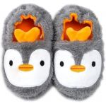 Aggroot Hiver Chaussons de Maison Enfant Fille Gar&ccedil;on Pantoufle Chaudes Peluche Chaussures Maison Pantoufles Animal d'int&eacute;rieur Souple Antid&eacute;rapants,Gris,fabricant 15/16=23/24 EU (Amnllden, neuf)