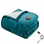 GOTCOZY Couverture Chauffante 130x180 cm - Couverture &eacute;lectrique &agrave; CommandeTactile avec 9H Arr&ecirc;t Automatique 10 R&eacute;glages de Temp&eacute;rature Lavable en Machine(Bleu) (Phoenix Home EU, neuf)