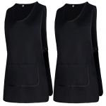 Misemiya - Colis 2 Unit&eacute;s - Nettoyage Tablier Travail Uniforme Nettoyage M&Eacute;DICAL Clinique V&Eacute;T&Eacute;RINAIRE SANITAIRE HOSPITALIT&Eacute;- Ref.868 - X-Large, Noir 21 (MISEMIYA, neuf)