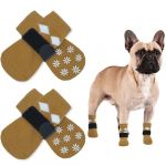 PUMYPOREITY 2Paires Protection Coussinet Chien, Protection de Pattes Antidérapante Chien Chaussures Protection Chien Blessé Chaussures Hiver Chien Chaussette Chien Protection Chaleur(Marron, M) (PUMYPOREITY, neuf)