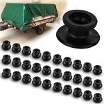 Lot de 30 boutons de bâche ronds pour bâche de remorque - Crochets de remorque robustes en plastique dur - Boutons ronds pour fixation de filet et bâche (Cutie Milly, neuf)