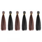 WRITWAA 6pièces Lot De Perruques Cheveux Synthétiques Droits Pour Poupées Résistantes Chaleur Accessoires Diy Pour Création Et Coiffure De Poupées (Saieli, neuf)