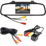 Kit de cam&eacute;ra de recul Wried, moniteur de r&eacute;troviseur TFT LCD 4,3 pouces pour voiture avec 4 LED, &eacute;tanche, vision nocturne, cam&eacute;ra de recul inverse (xinyaop, neuf)