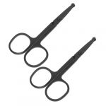 Ipetboom 2pi&egrave;ces Ciseaux &agrave; Barbe Acier Inoxydable Petits Ciseaux Pour Visage Portables Conviennent Coupe Des Poils Nez Des Sourcils Moustache (hikarish, neuf)