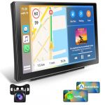 Motorsi 9 Pouces &Eacute;cran CarPlay pour Carplay Android Auto sans Fil, Ecran Tactile pour Radio, Voiture Portable avec Assistant Bluetooth, Mirrorlink, Assistant Vocal, GPS, FM, AUX+AHD Arri&egrave;re Cam&eacute;ra (Huanhuan shop, neuf)