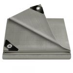 WOLTU B&acirc;che de Protection en PE 180g/m&sup2;, B&acirc;che Imperm&eacute;able, Ind&eacute;chirable et Multi-Usage avec &OElig;illets en M&eacute;tal pour Remorque, Camionnette, Bateau, Jardin, Bois, Foin, 3&times;3 m, Gris (WOLTU GmbH, neuf)