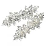 OSOLADY 2 Pièces Barrette à Rhinestones Épingles à Élégantes et Fêtes Accessoires de Mariage pour Mariées Argenté (Yunomiy, neuf)