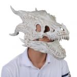 Couverture de visage de dragon en latex | Capuchon de tête de mort de dragon réaliste Couverture intégrale - Crâne Effrayant Horreur Dinosaure Crâne Face Cover Costume Party Props (LiQinShangMao, neuf)