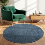 TT Home Tapis pour Extérieur Tapis De Cuisine Balcon Terrasse Design Uni Moderne, Couleur:Bleu, Dimension:Ø 80 cm Rond (marche-de-tapis, neuf)