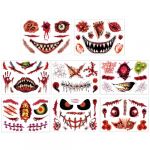 NebulaGlam Tatouage Halloween pour Visage, Tatouage Visage Halloween HD, Horreur Réaliste Imperméable Tatouage Autocollants, Tatouage Halloween pour Cosplay Maquillage (D) (JoeGoods, neuf)