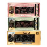 Coffret Dattes Premium Tayiba &ndash; Ajwa, Khudry & Safawi &ndash; Dattes de M&eacute;dine &ndash; Qualit&eacute; Sup&eacute;rieure d&rsquo;Arabie Saoudite &ndash; 900g (3x300g) (SARL DOLCECREMA, neuf)
