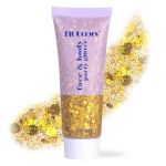 Gel Paillettes Visage, Festival Gel Paillet&eacute; Visage, Brillant Corps f&eacute;minin Glitter, Paillettes de Corps pour Carnaval, Festival, Mascarade et Maquillage de Soir&eacute;e (Jaune) (allanshopmam, neuf)