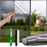 HOMTOL Film Fenêtre Anti Regard sans Tain Anti Chaleur UV Film Miroir Opaque Fenêtre Protection de la Vie Privée pour Maison Bureau Argent Noir 40x400cm (weshday, neuf)