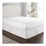 FOVAOK Cache-sommier plissé doux et confortable avec tissu infroissable et résistant à la décoloration – Literie de 38,1 cm de haut (sans plateforme) (blanc, 140 x 190 x 35 cm) (Yanlianfangzhipin, neuf)