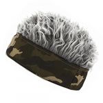 Chapeau de Perruque Artificielle pour Hommes, Bandeau de Perruque de Cheveux Courts - Gris Camouflage (circonférence de la Tête de 59 cm) (Liyishun, neuf)