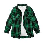 JACKETOWN Chemise &agrave; Manches Longues pour Enfant Gar&ccedil;on Chemise &agrave; Carreaux Boutonn&eacute;e Haut D&eacute;contract&eacute; en Coton Chemise Haute pour Enfant avec Poche Poitrine (CongHuiQiang, neuf)