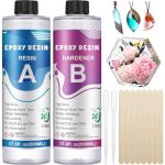 OFCIIN Résine Epoxy Transparente 2 parties 1000 ml, 1: 1 Ratio Revêtement cristalline, Kit pour les Débutant Pour Bois, Artisanat, Moulage, Fabrication Bijoux (ReichCHE, neuf)