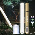 SELORSS Lampes de Camping Gonflables Solaires 33.86IN/86CM Lampe T&eacute;lescopique Pliable Outask, Lumi&egrave;re LED Ext&eacute;rieure Portable 2000mAh IP66 &Eacute;tanche avec Lumi&egrave;re Blanche pour Camping, Randonn&eacute;e - Kaki (FreeWolf, neuf)