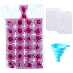 Lot de 30 sacs &agrave; gla&ccedil;ons jetables - Moules &agrave; gla&ccedil;ons auto-scellants - Pour whisky, cocktails, boissons, cuisine, barbecue, voyages (transparents, avec 1 entonnoir) (LI DE YUN DE DIAN, neuf)