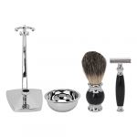 Kit de toilettage de 4 en 1 Bear | Bol de savon en alliage et support de brosse | Brosse et coupe-barbe humide/sèche pour les hommes | Ensemble de soins de la barbe complète (Surprise Treasure Shop, neuf)