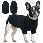 Hjumarayan Pull Chien Moyen, Hiver Pull pour Chien Simple El&eacute;gant Pull-Overs &agrave; Col Montant avec Manches Sweat Epais et Chaud pour Bouledogue Fran&ccedil;ais (Noir M) (Hjumarayan, neuf)