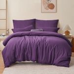RUIKASI Housse de Couette 240x260 cm Violet avec Fermeture Éclair – Parure de Lit 2 Personne pour Lit 200x200 avec 2 Taie d'oreiller 65x65 cm – Ensemble en Microfibre Infroissable (RUIKASI, neuf)