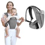 Aolso Porte-Bébé Naissance Confortable, Extrêmement Doux, Léger et Respirant - Écharpe Ergonomique Multifonction Avec Poches, Taille Réglable (Gris) (YIJIABAI, neuf)