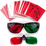 Outil d'entraînement de la vision, cartes de correction de la vision rouge et verte, poker rouge-vert for amblyopie et strabisme, vision binoculaire simultanée, outil d'exercice oculaire, peut raccour (BLDXROG, neuf)