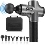 Pistolet de Massage Musculaire ALDOM Appareil de Masseur de Muscle Profond Avec 30 Niveaux R&eacute;glables 8 T&ecirc;tes de Massage et l'&Eacute;cran LCD Soulager Douleurs et Raideurs (NAMOKA-EU, neuf)