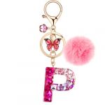 MWOOT Porte Cl&eacute;s lettre P pour Femme, Porte Cle Initiale Rouge, Alphabet Charmes en R&eacute;sine pour D&eacute;cor Porte Clef Voiture Sac &agrave; Main (vetpw, neuf)