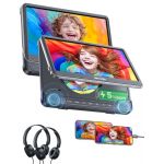 GOnavidio 12" HDMI Double Lecteur DVD Voiture ind&eacute;pendant, Lecteur DVD Portable avec 5 Heures Batterie,ecrans Voiture supporte la Carte USB/TF, MKV/MP4 (Noir) (GOnavidio, neuf)