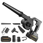 Souffleur de Feuilles,21V Souffleur de Feuilles sans Fil avec Batterie et Chargeur,Aspirateur et souffleur de Jardin,Souffleur de Feuilles sans Fil pour Le soufflage de poussi&egrave;re (1* Batterie,Noire) (EagerMinds, neuf)