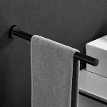 Athyior 40 cm Porte Serviette pour Salle de Bain - Acier INOX Support de Serviettes Murale avec des vis Barre &agrave; Serviettes Noir Mat pour Salle de Bains Cuisine Toilette (EENHome-EU, neuf)